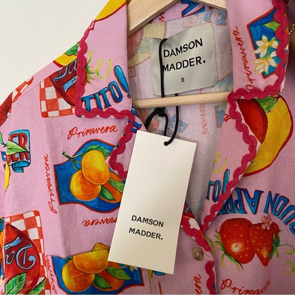 Damson Madder Chlo Shirt in Fruit Labels - Picture 7 of 7